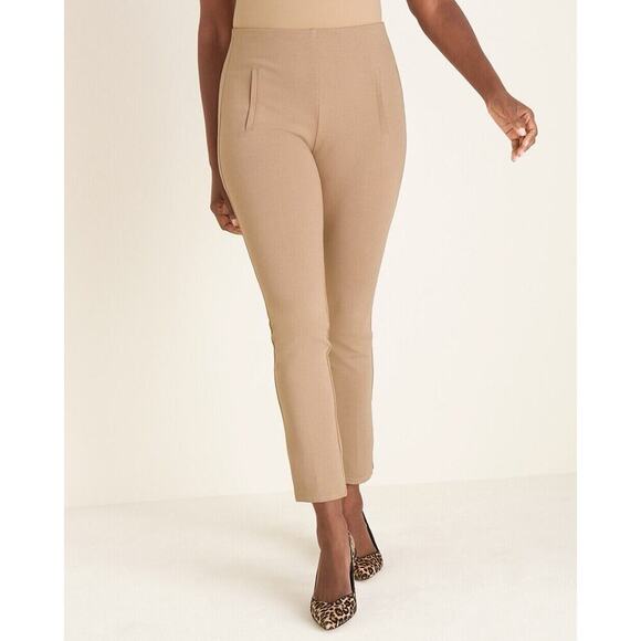 🆕 Chico’s SO SLIMMING So Slimming Juliet Ankle Pants In Tan SZ 2/12 - Picture 1 of 6
